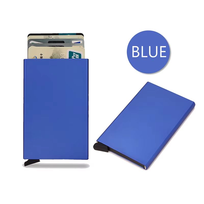 RFID Smart Wallet Minimalist Metal Wallet Slim Card Holder Pop Up Wallet For Men And Women 8