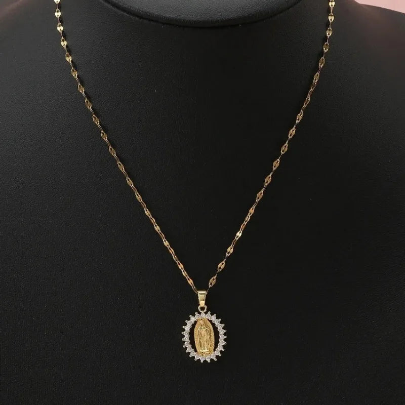 Gorgeous Women's All Sky Star Micro Inlaid Colorful Zircon Necklace, European and American Fashion Virgin