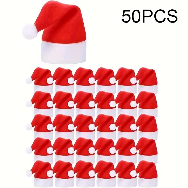 Fork Knife Cutlery Bag Christmas, Mini Christmas Hat Tableware Holders, New Year Party Home Table Decoration