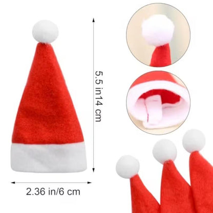Fork Knife Cutlery Bag Christmas, Mini Christmas Hat Tableware Holders, New Year Party Home Table Decoration