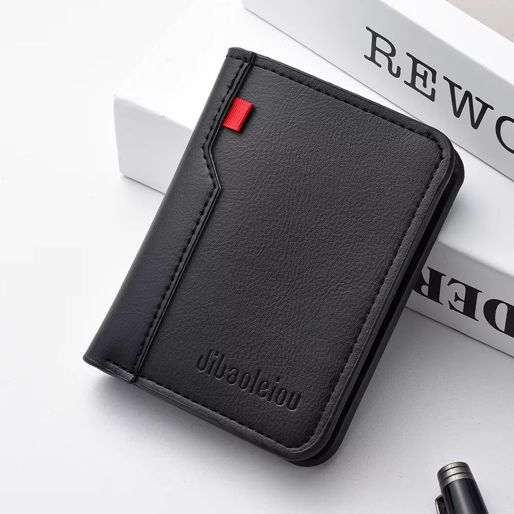 Ultra Thin Mini Soft PU Leather Credit Card Wallet Holder Short Vertical Mens Slim Wallet 1