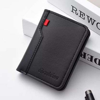 Ultra Thin Mini Soft PU Leather Credit Card Wallet Holder Short Vertical Mens Slim Wallet 9