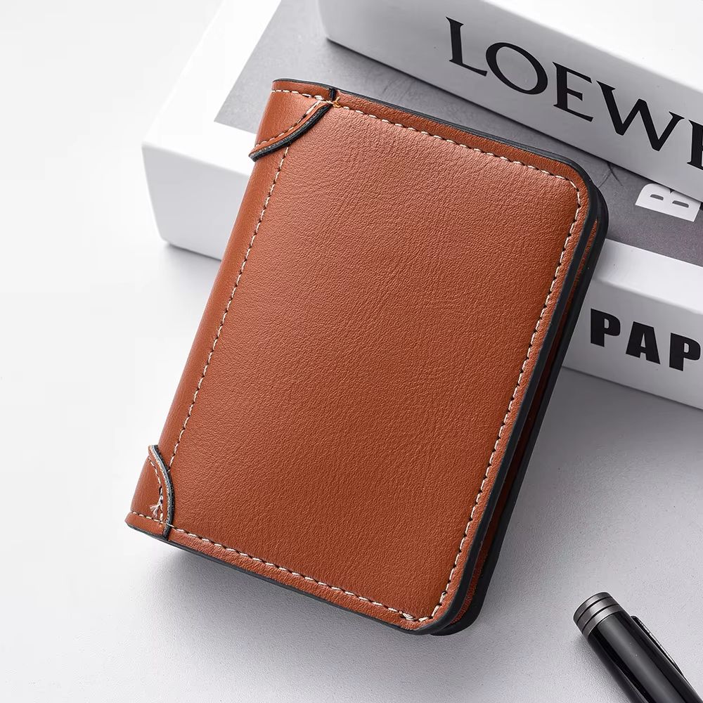 Ultra Thin Mini Soft PU Leather Credit Card Wallet Holder Short Vertical Mens Slim Wallet 10