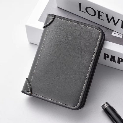 Ultra Thin Mini Soft PU Leather Credit Card Wallet Holder Short Vertical Mens Slim Wallet 14