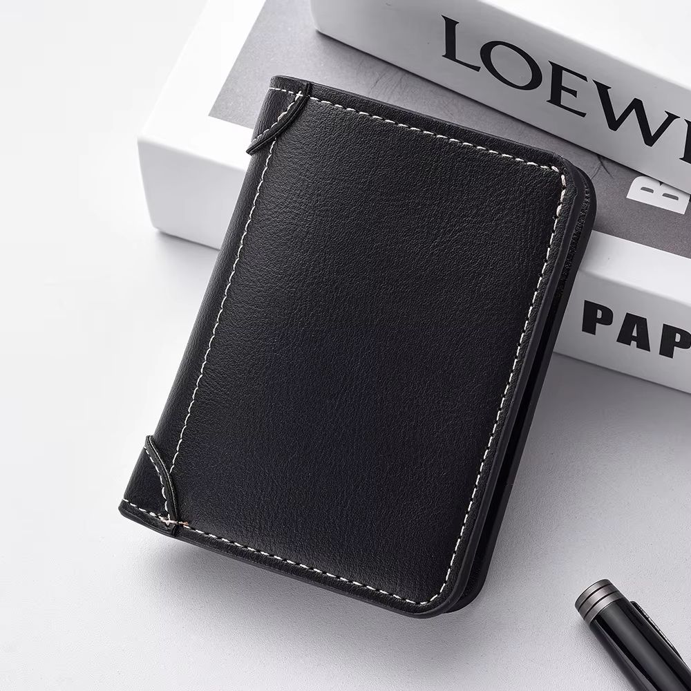Ultra Thin Mini Soft PU Leather Credit Card Wallet Holder Short Vertical Mens Slim Wallet 15