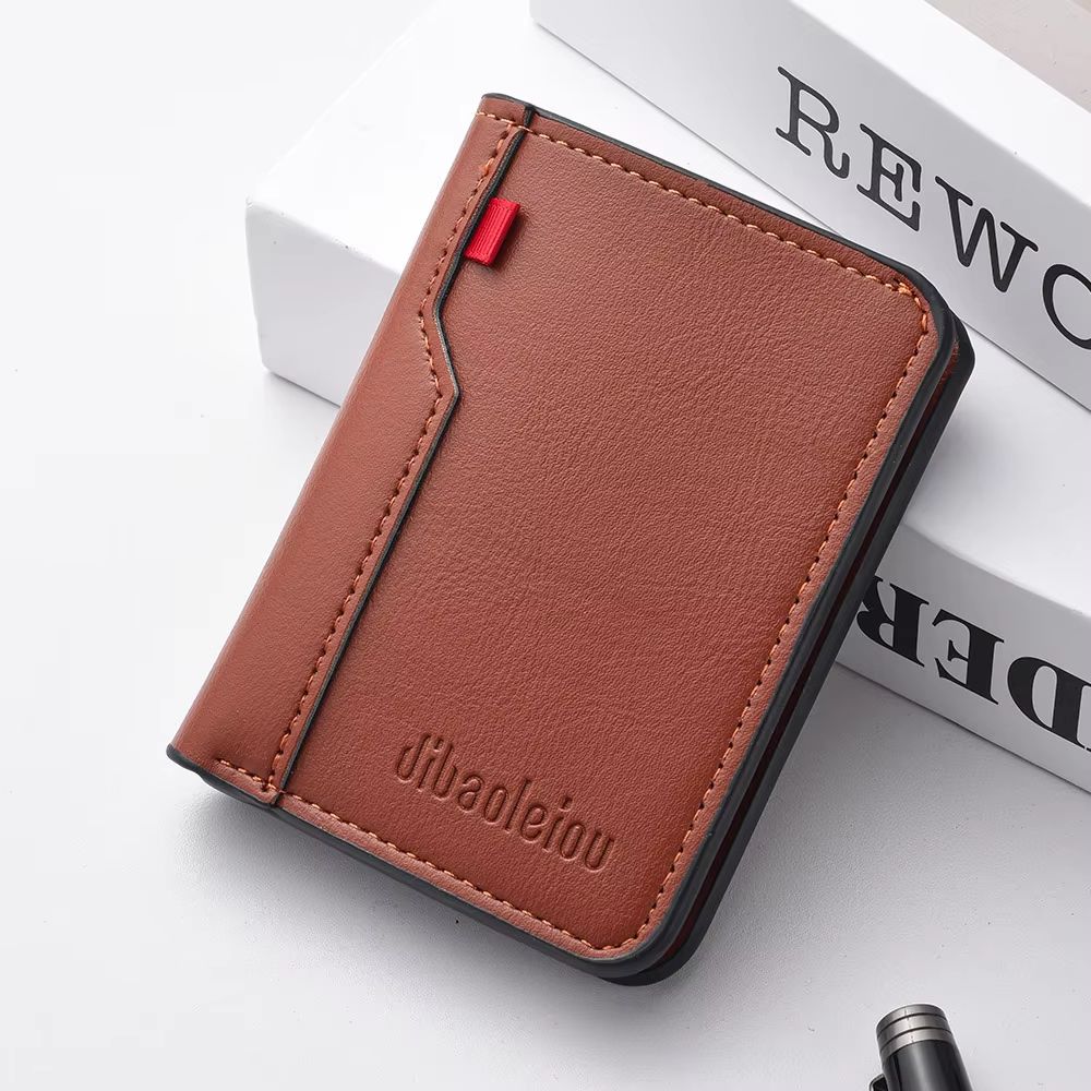 Ultra Thin Mini Soft PU Leather Credit Card Wallet Holder Short Vertical Mens Slim Wallet 7