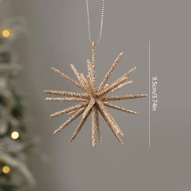 Glitter Star Xmas Tree Pendants Christmas Exploding Star Hanging Ornament Elegant Christmas Decorat 6