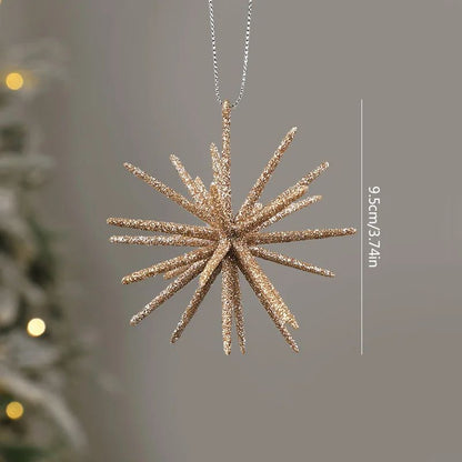 Glitter Star Xmas Tree Pendants Christmas Exploding Star Hanging Ornament Elegant Christmas Decorat 6