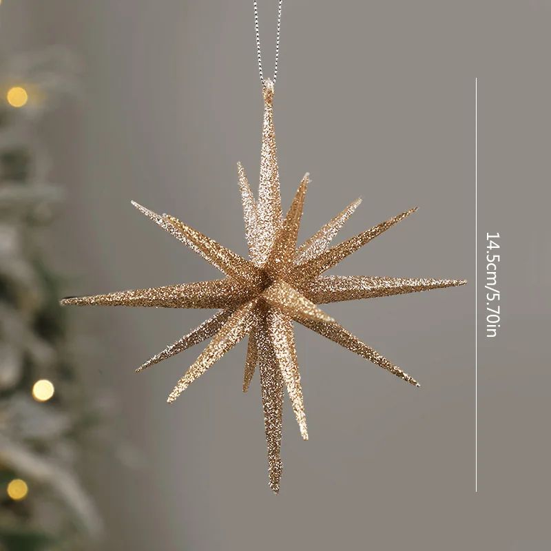 Glitter Star Xmas Tree Pendants Christmas Exploding Star Hanging Ornament Elegant Christmas Decorat 7
