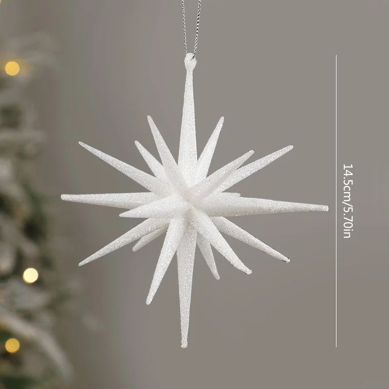 Glitter Star Xmas Tree Pendants Christmas Exploding Star Hanging Ornament Elegant Christmas Decorat 8