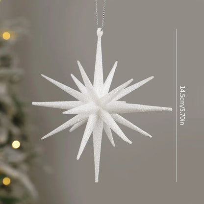Glitter Star Xmas Tree Pendants Christmas Exploding Star Hanging Ornament Elegant Christmas Decorat 8
