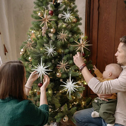 Glitter Star Xmas Tree Pendants Christmas Exploding Star Hanging Ornament Elegant Christmas Decorat 1
