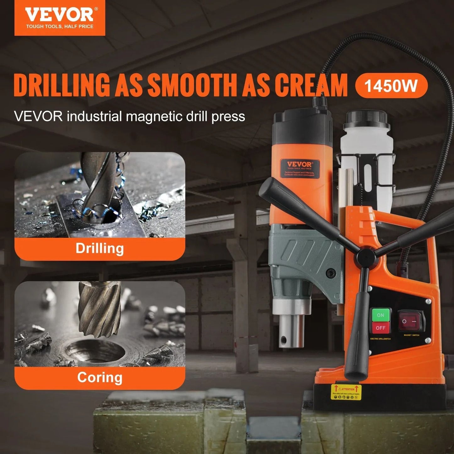 Portable Magnetic Drill Boring Diameter RPM Mag Drill Press For Metal Steel And Industrial Home Pro 4