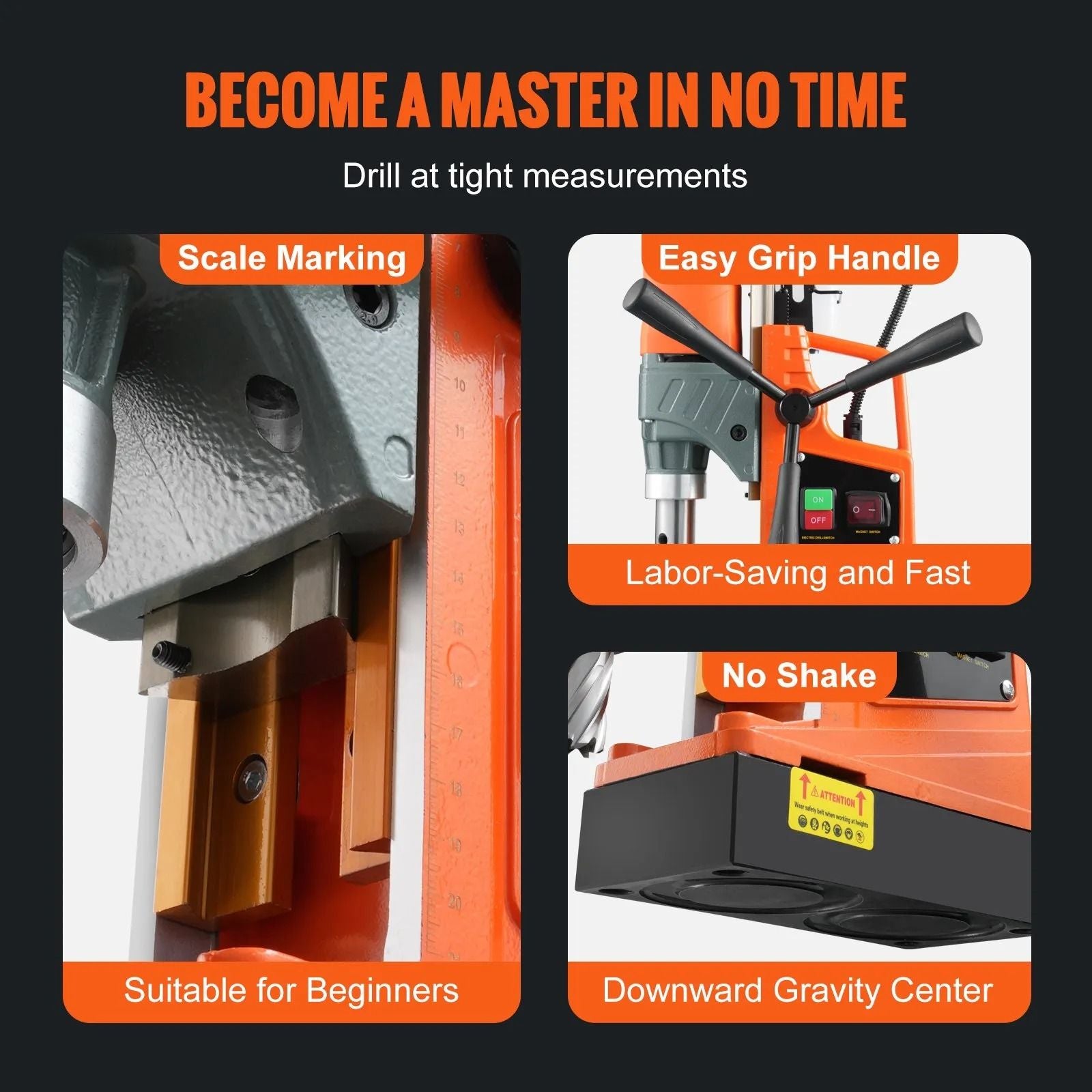 Portable Magnetic Drill Boring Diameter RPM Mag Drill Press For Metal Steel And Industrial Home Pro 5