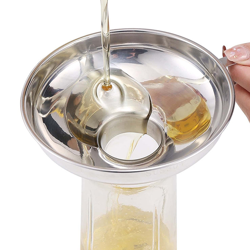 Stainless Steel Canning Funnel With Handle Wide And Regular Jar Funnel For Liquids Jams Oils Spices 2