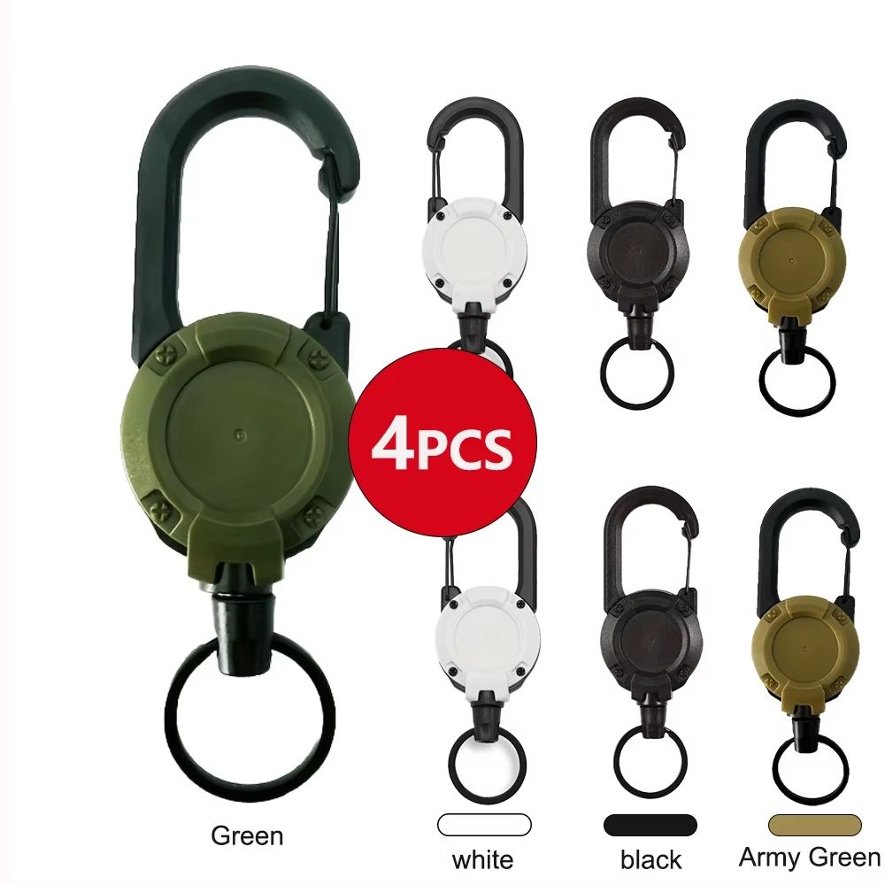 Extendable Retractable Keychain Badge Holder Heavy Duty Carabiner Key Chain With Clip For Men And Outdoor Bags
