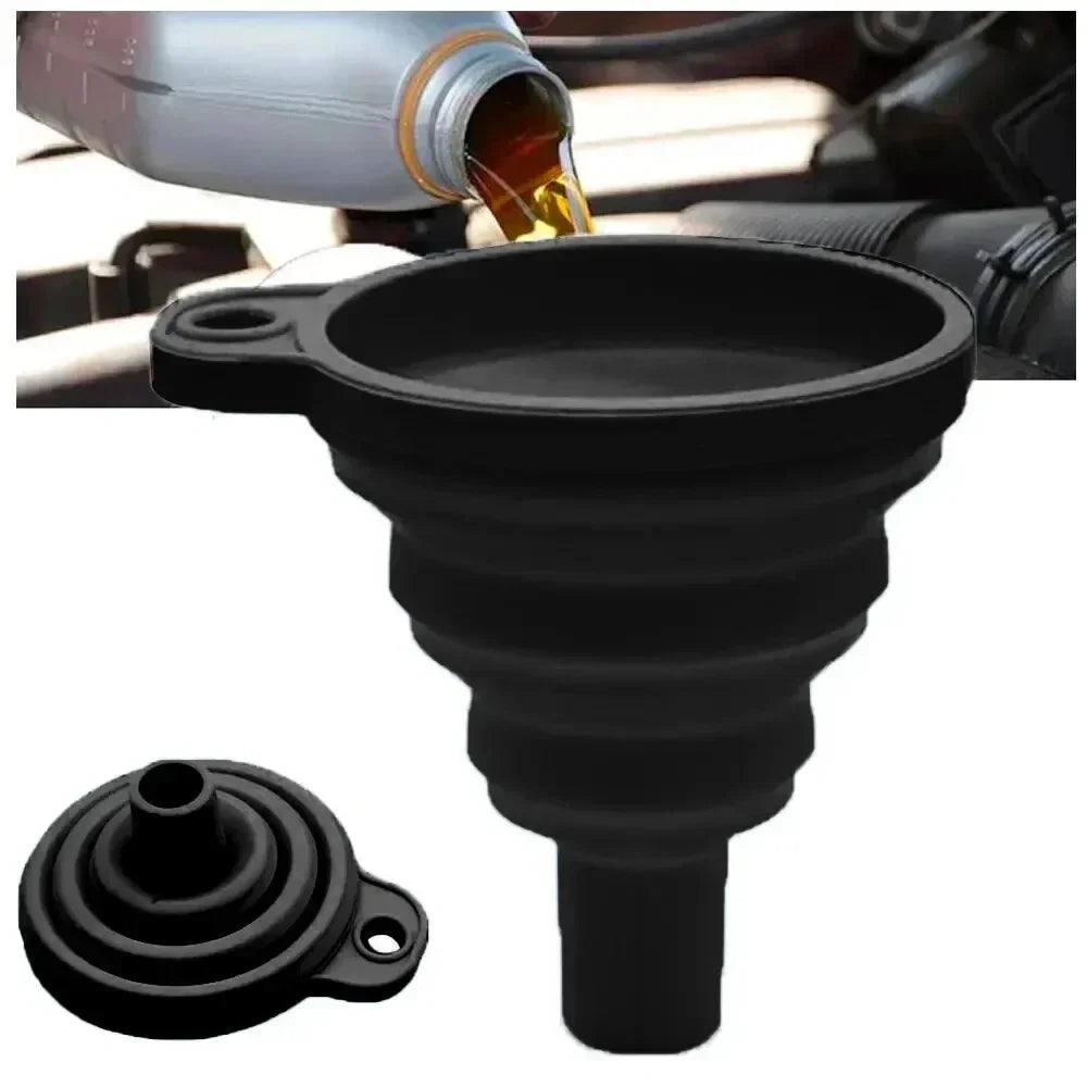Car Engine Funnel, Universal Silicone Funnel, Portable Liquid Funnel, Fold able Auto Oil, Petrol Change, Washer Fluid