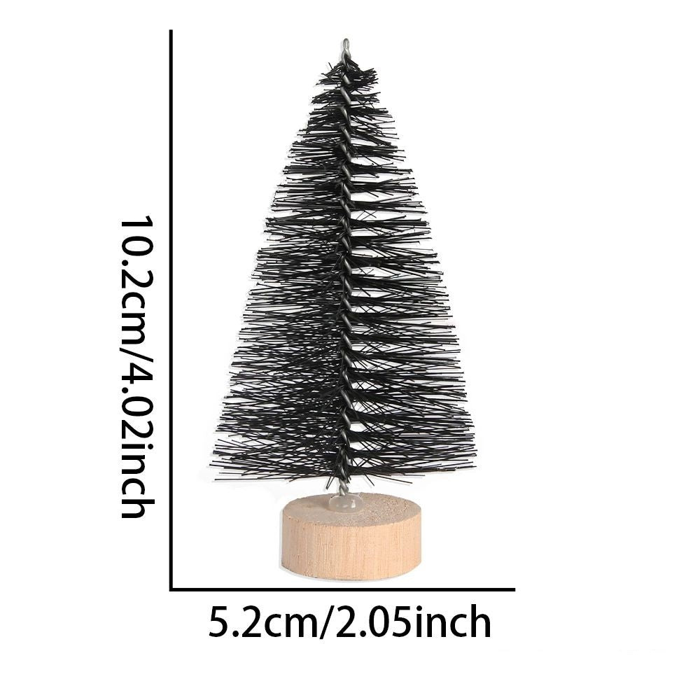 Snow Covered Mini Christmas Tree Decor DIY Pine Ornaments Festive Miniature Evergreen Trees For Hom 5