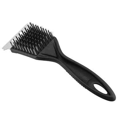 Barbecue Grill Brush, Steel Wire Bristles, Durable BBQ Cleaning Tool, Outdoor Home Cooking Gas Kit Accessory