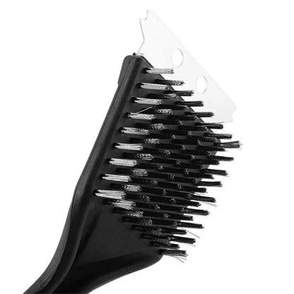 Barbecue Grill Brush, Steel Wire Bristles, Durable BBQ Cleaning Tool, Outdoor Home Cooking Gas Kit Accessory