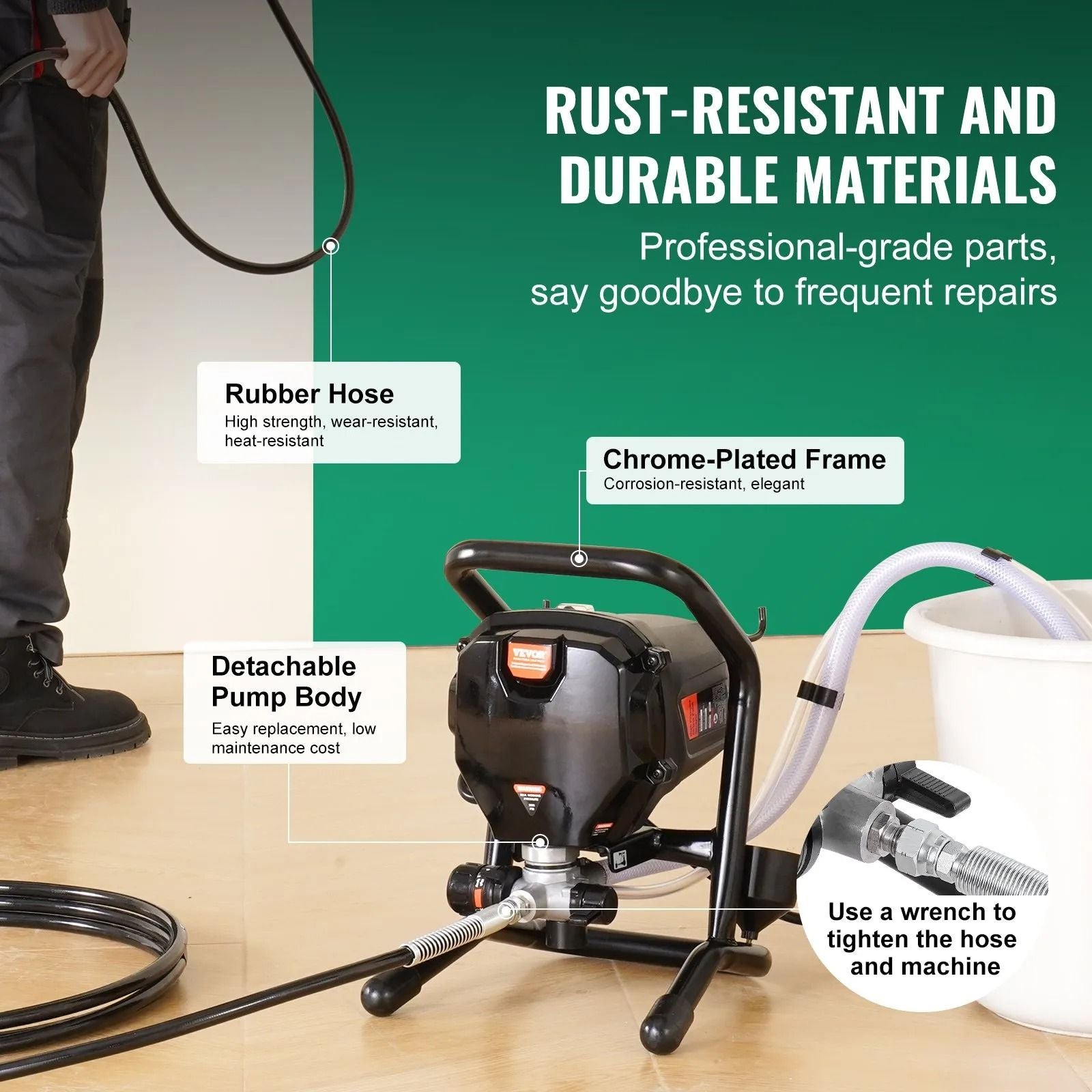 Electric Stand Airless Paint Sprayer High Efficiency Paint Gun Smooth And Fine Finish For Home Furn 4