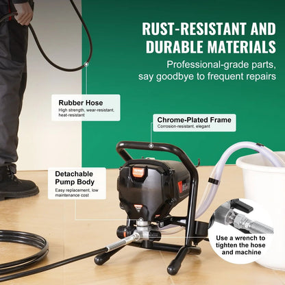 Electric Stand Airless Paint Sprayer High Efficiency Paint Gun Smooth And Fine Finish For Home Furn 4