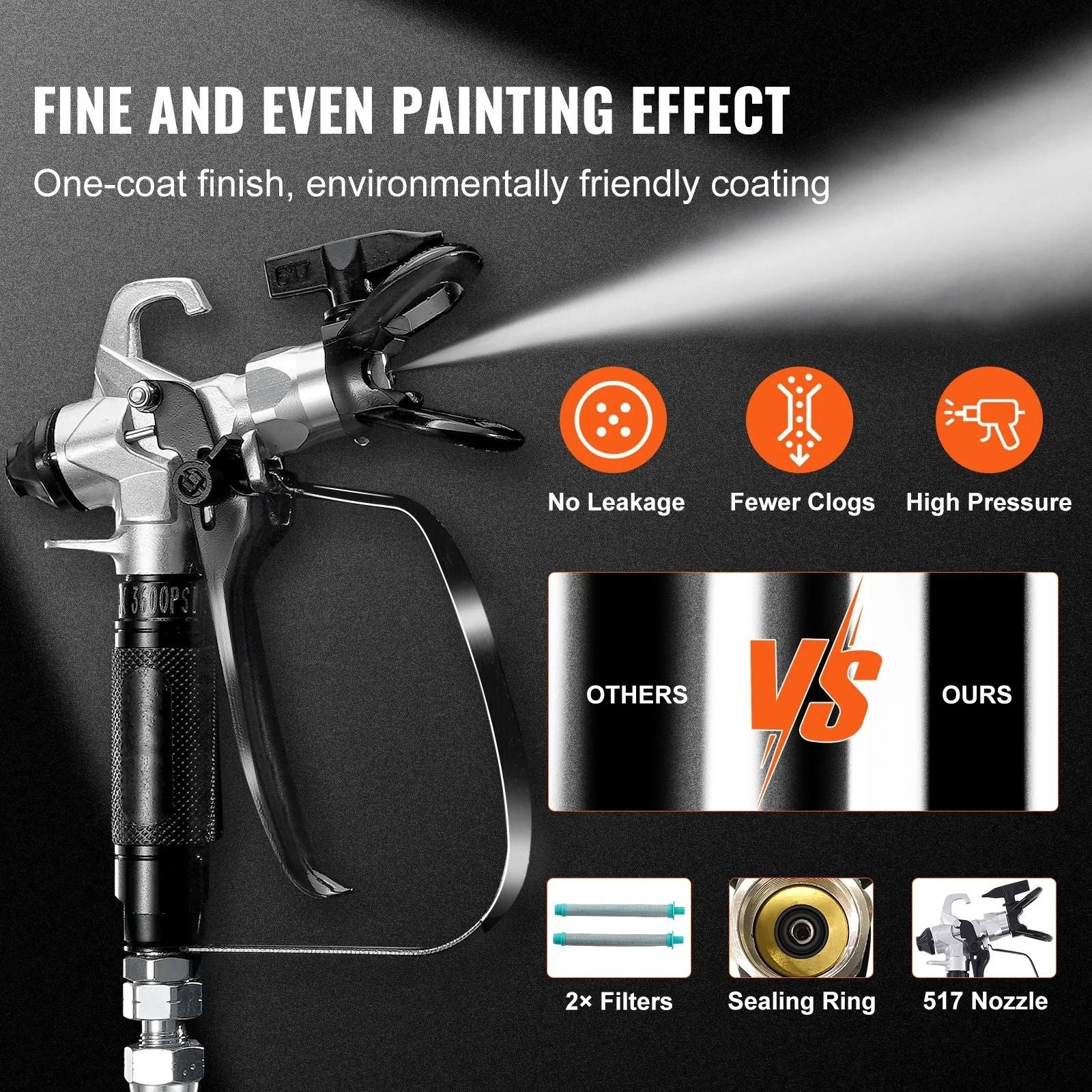 Electric Stand Airless Paint Sprayer High Efficiency Paint Gun Smooth And Fine Finish For Home Furn 6
