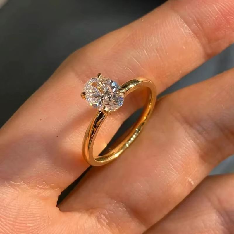 Gorgeous 925 Sterling Silver Oval Zircon Luxury Engagement Wedding Ring For Women 4