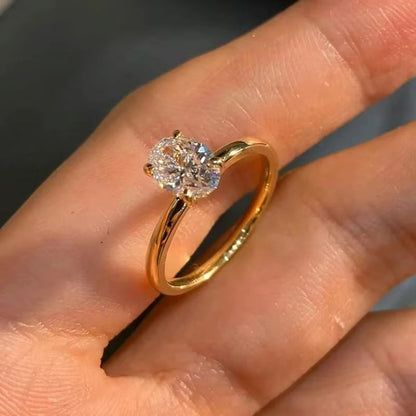 Gorgeous 925 Sterling Silver Oval Zircon Luxury Engagement Wedding Ring For Women 4