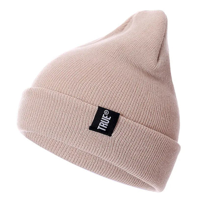 Casual Beanies For Men Women Letter True Colors Knitted Winter Hat Solid Hiphop Skullies Hat Unisex 1