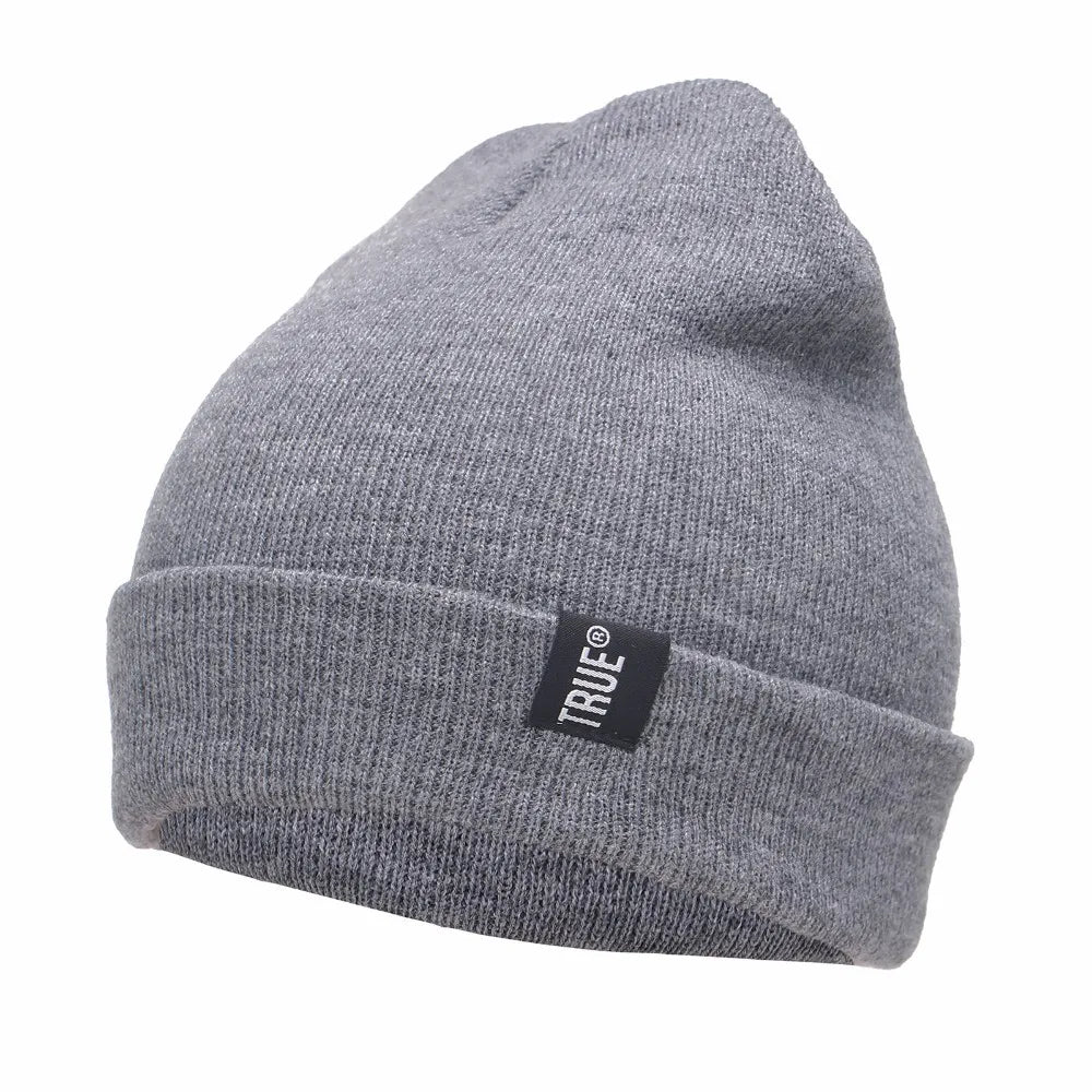 Casual Beanies For Men Women Letter True Colors Knitted Winter Hat Solid Hiphop Skullies Hat Unisex 2
