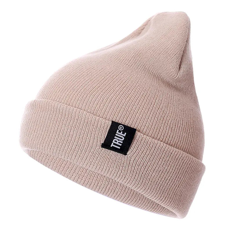 Casual Beanies For Men Women Letter True Colors Knitted Winter Hat Solid Hiphop Skullies Hat Unisex 14