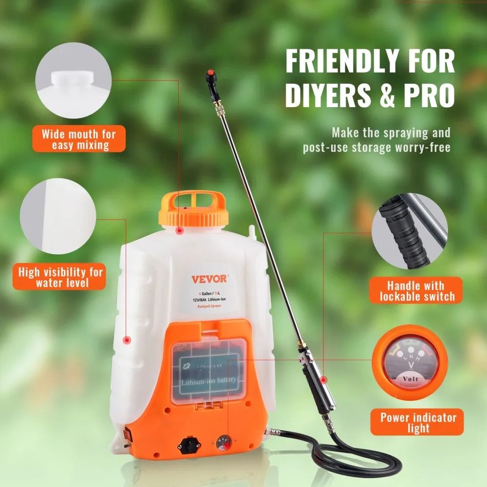 Battery Powered Sprayer Adjustable Pressure Battery Backpack Sprayer With Nozzles And Wands 3