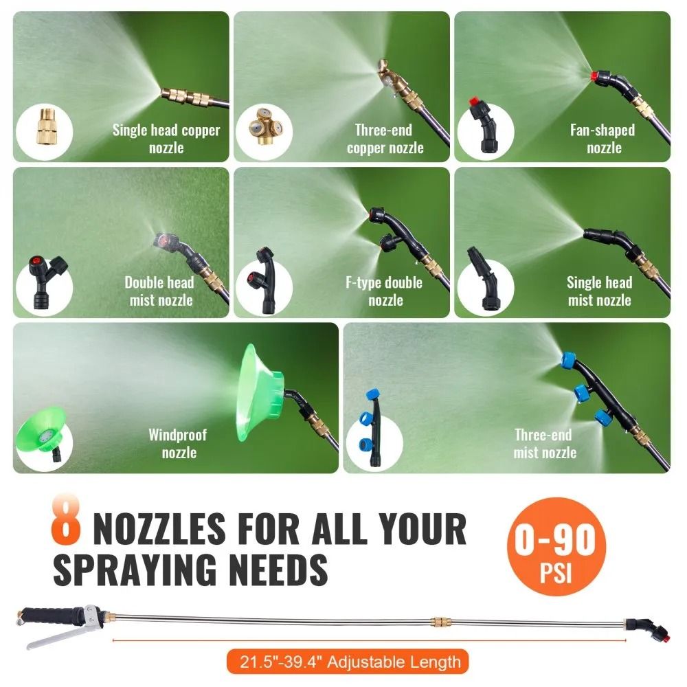 Battery Powered Sprayer Adjustable Pressure Battery Backpack Sprayer With Nozzles And Wands 6