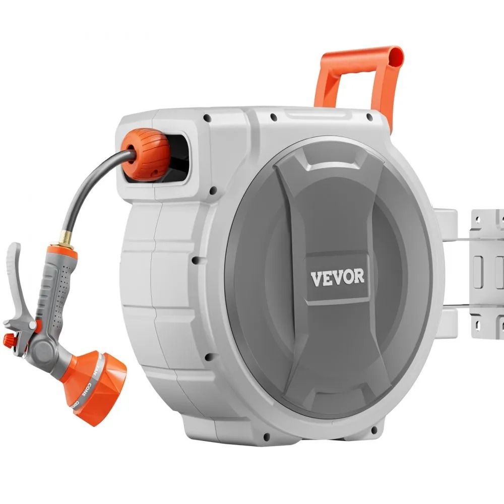 Heavy Duty Retractable Garden Hose Reel Wall Mounted Hose Reel With Patterns Nozzle Upgraded Slow R 9