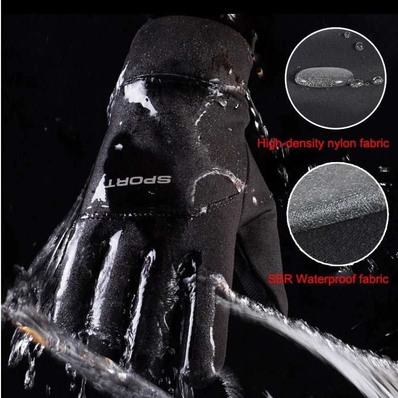 Warm Winter Gloves, High Quality Plush Gloves, Outdoor Sports Gloves for Men and Women, Windproof Cold Bicycle Gloves