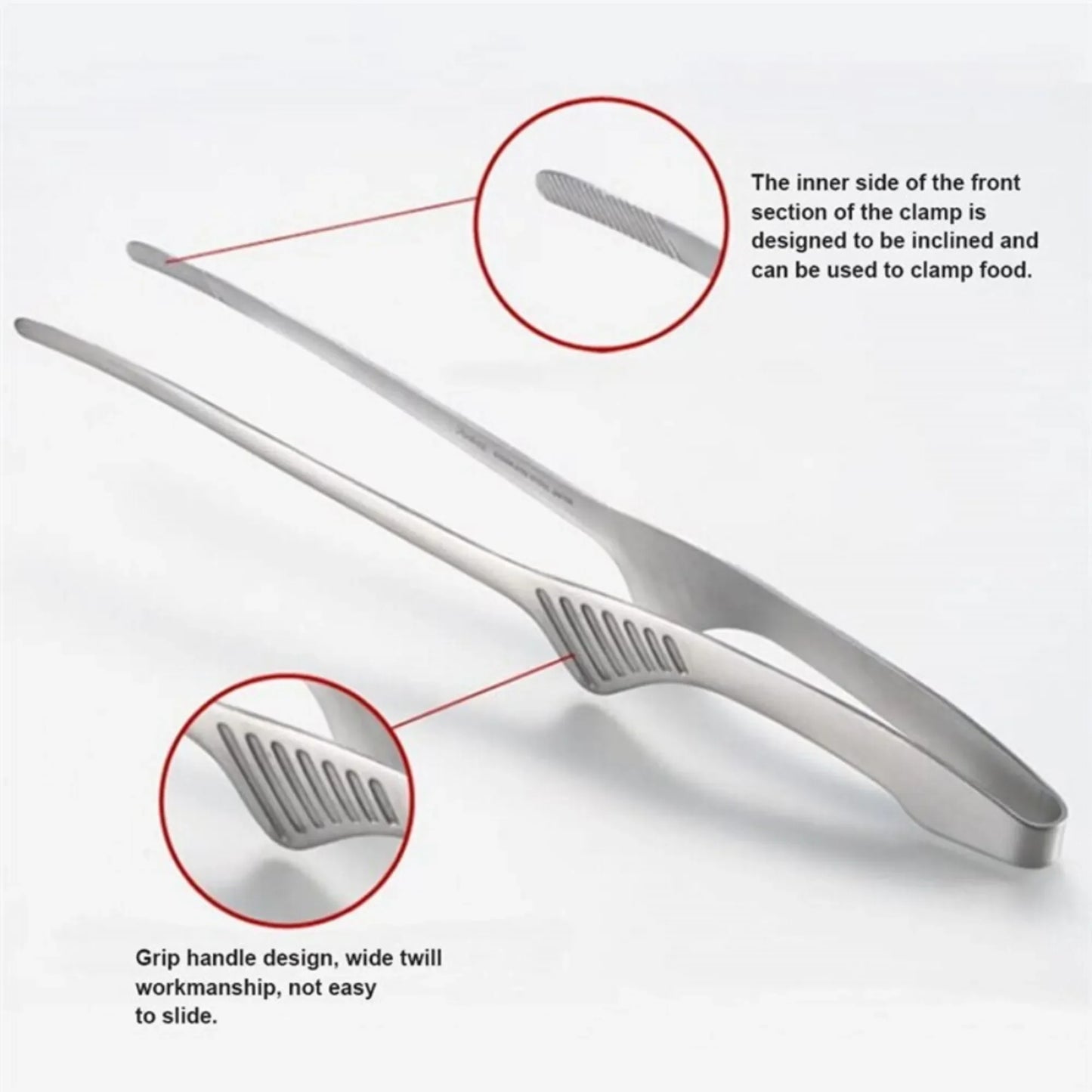 Stainless Steel Food Tongs Long Handle Kitchen Cooking Tools NonSlip Barbecue Tongs Steak Tongs Kit 4