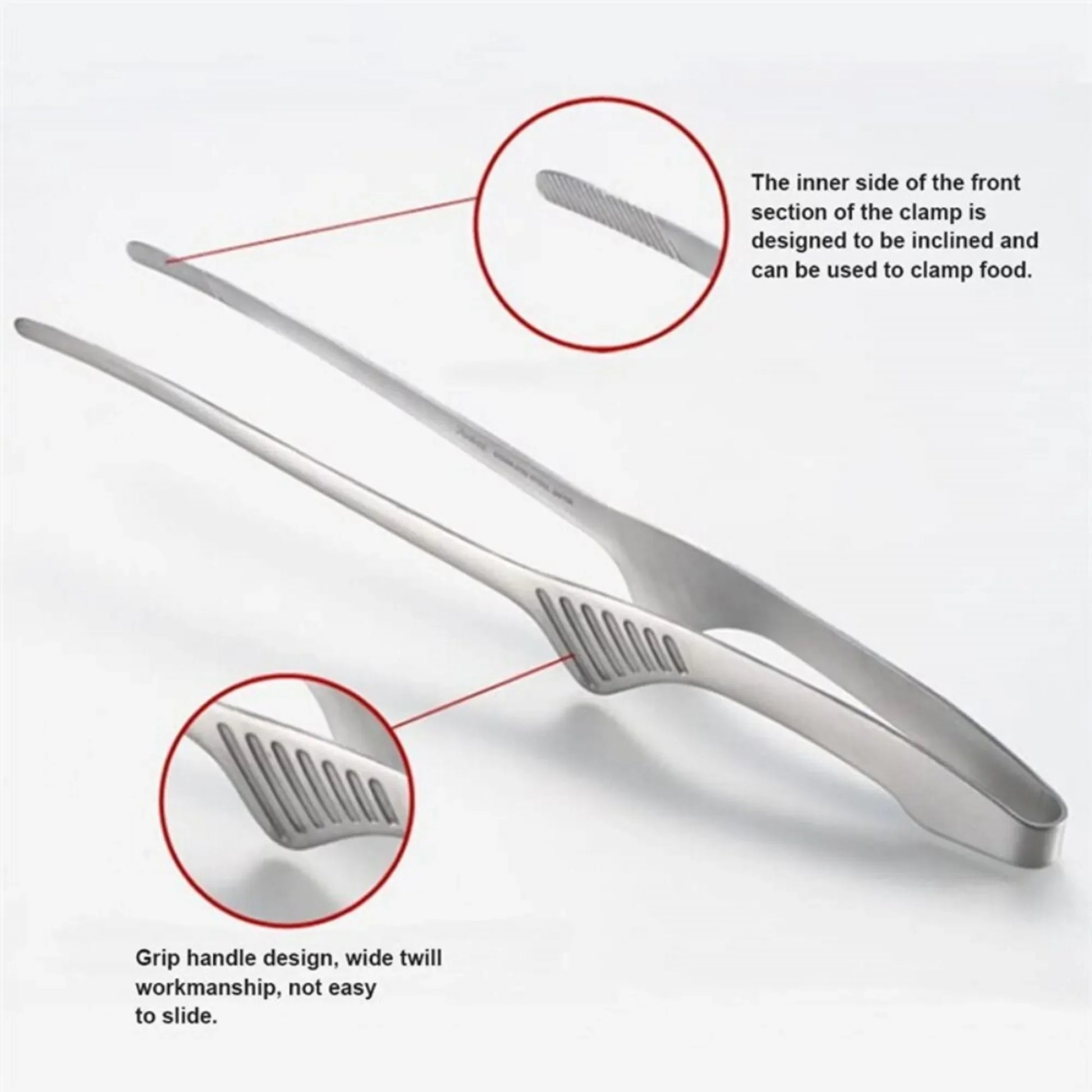 Stainless Steel Food Tongs Long Handle Kitchen Cooking Tools NonSlip Barbecue Tongs Steak Tongs Kit 4