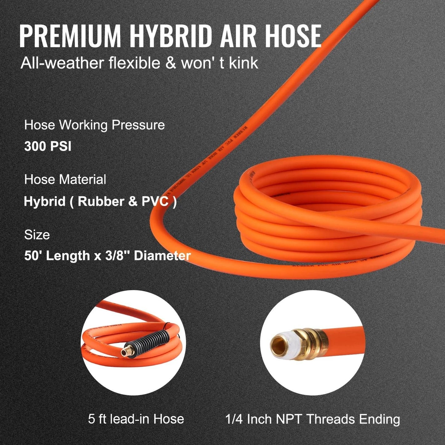 Hybrid Air Hose Reel Retractable Air Compressor Hose Wall Ceiling Mount Heavy Duty Double Arm Steel 4
