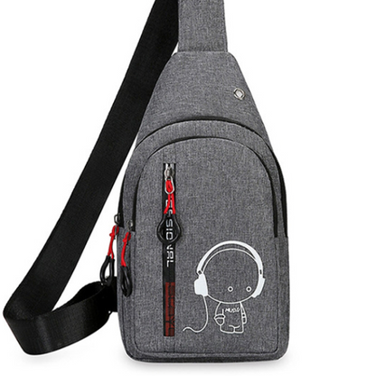 Glow-in-the-dark bag, men's and women's crossbody, outdoor sports, casual chest bag