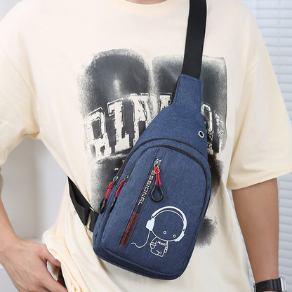 Glow-in-the-dark bag, men's and women's crossbody, outdoor sports, casual chest bag