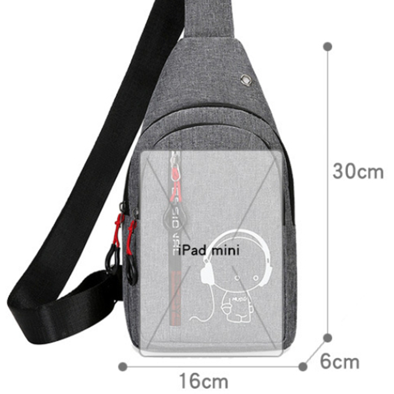 Glow-in-the-dark bag, men's and women's crossbody, outdoor sports, casual chest bag