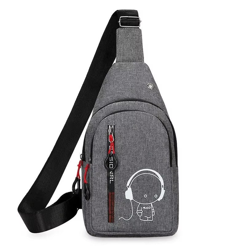 Glow-in-the-dark bag, men's and women's crossbody, outdoor sports, casual chest bag
