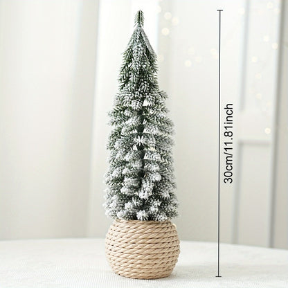 Mini Small Desktop Christmas Tree Ornament PE Flocked Small Tree Desktop Decoration Christmas Tree  9