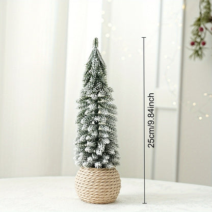 Mini Small Desktop Christmas Tree Ornament PE Flocked Small Tree Desktop Decoration Christmas Tree  8