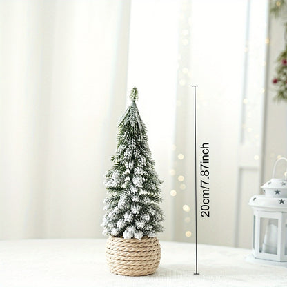 Mini Small Desktop Christmas Tree Ornament PE Flocked Small Tree Desktop Decoration Christmas Tree  7
