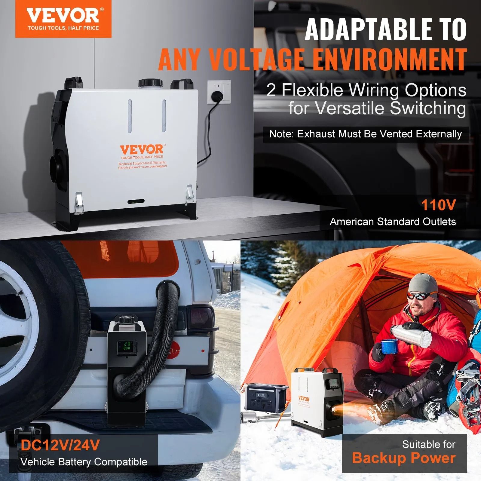 Diesel Heater All In One Portable Diesel Air Heater With Remote Control Fast Heating Low Noise 7