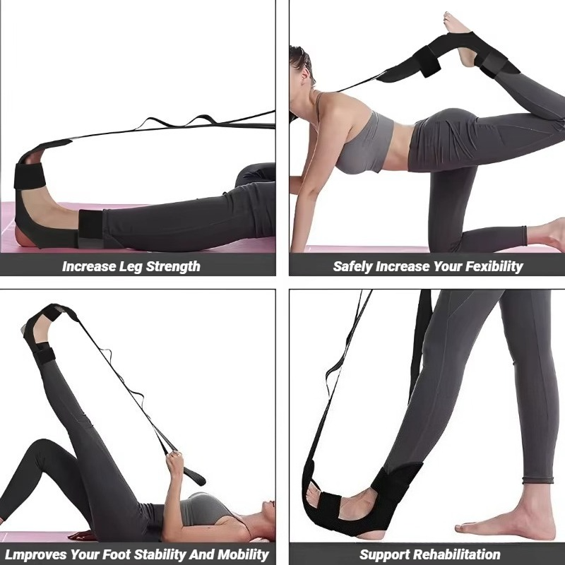 Fitness Open Back Muscle Relaxation Yoga Stretching Band Leg Stretcher Flexibility Strap For Rehabi 2