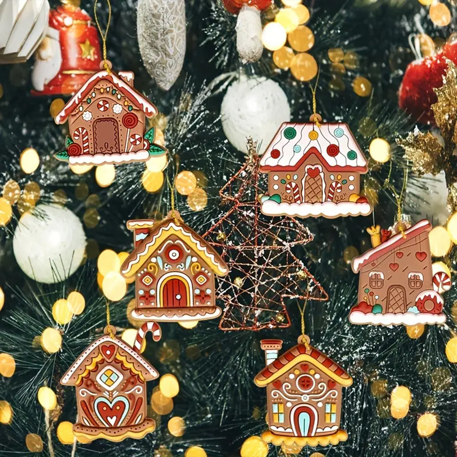 Gingerbread House Pendants Christmas Tree Hanging Ornament Noel Navidad Home Decoration New Year Gi 2