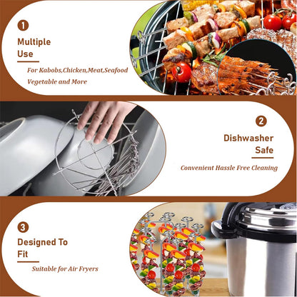 Stainless Steel BBQ Skewer Air Fryer Oven Barbecue Stick Reusable Kebab Needle Kitchen Grill Baking 1